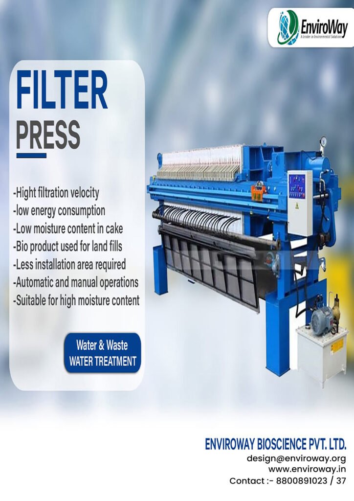 Filter press used in waste water treatment with there features