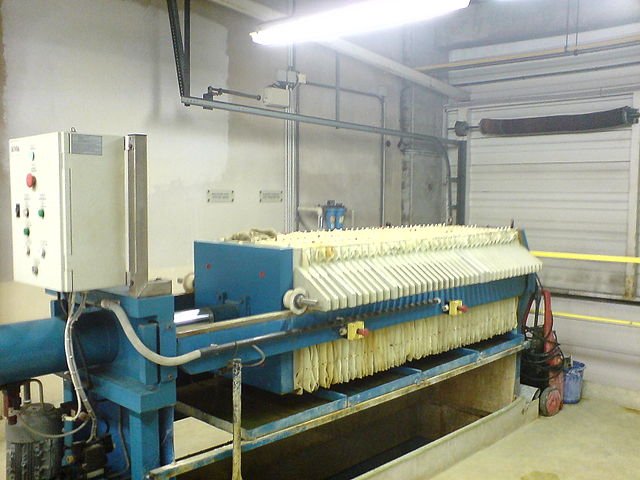 Image of a Filter press used in waste water treatment